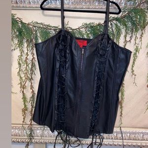 Tripp 5X black leather corset